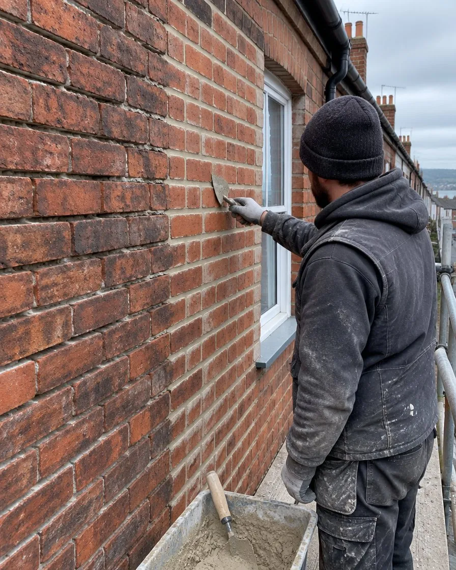 Brickwork and repointing in Lostwithiel