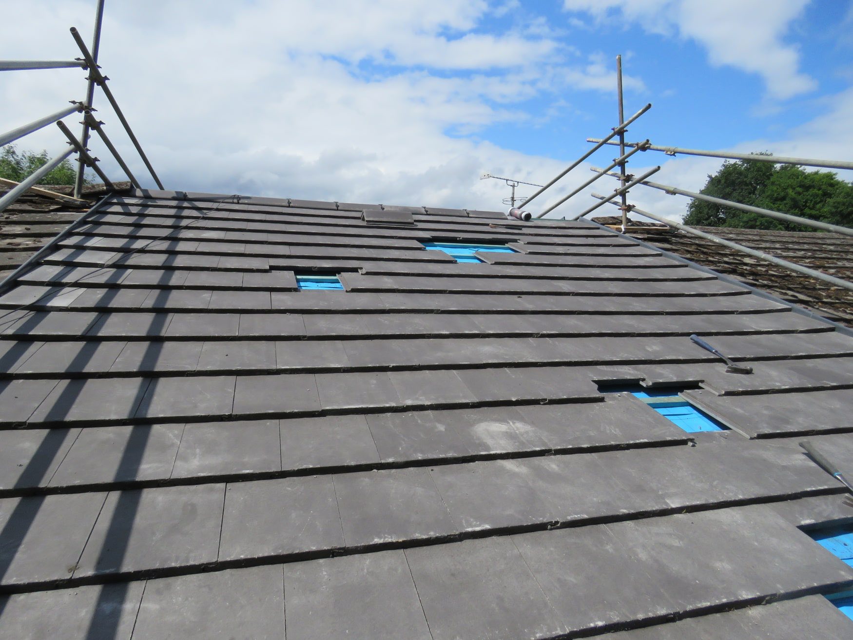 Natural slate roof repair in Lostwithiel