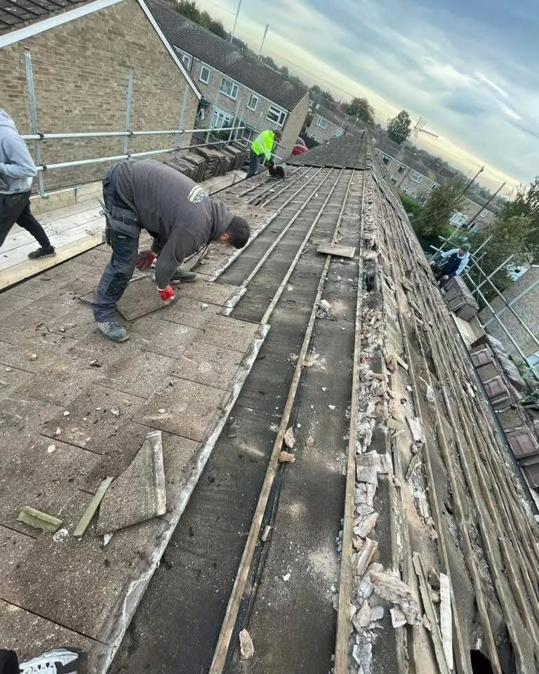 Roof strip and re-felt in progress in Lostwithiel