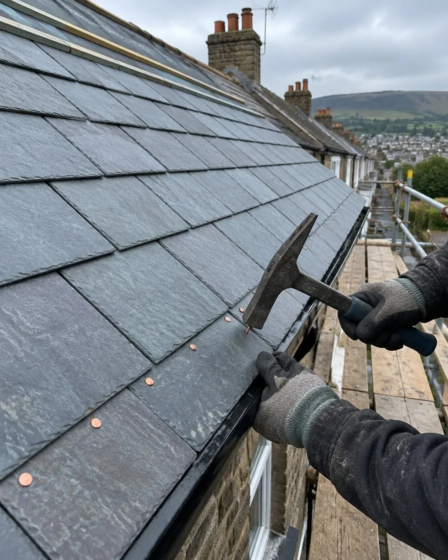 Slate roofing in Lostwithiel